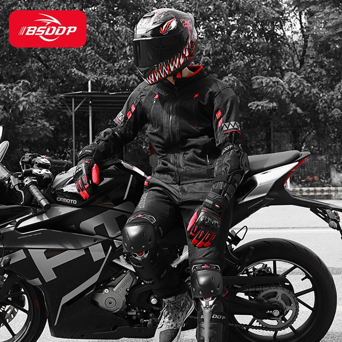 BSDDP 4PCs Cycling Elastic Knee Brace and Elbow Guards  MTB Bike Motorcycle Riding Knee Support Protective Pads Guards Outdoor Sports Cycling Knee Protector