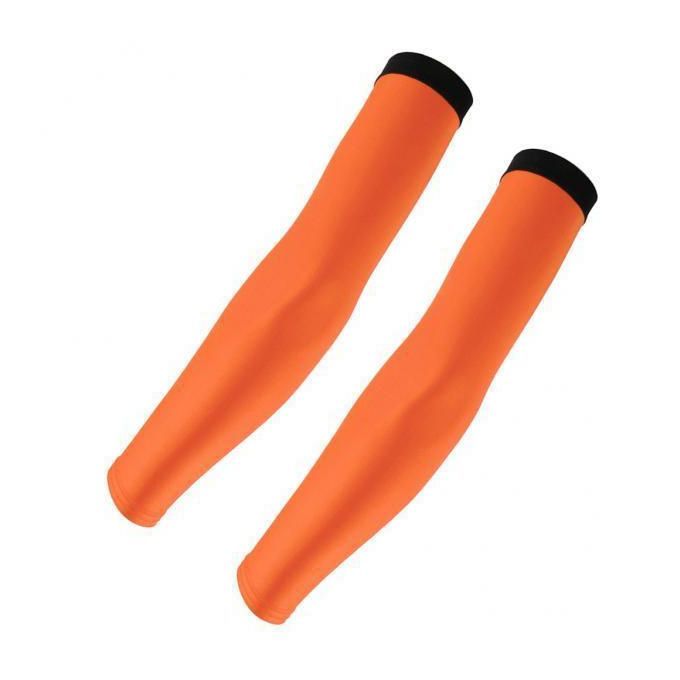 2x Bike Golf Hiking Arm Sleeves Cuff Cover Sun UV Protection - Orange