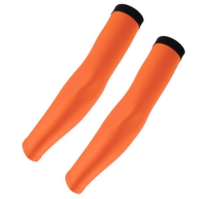 2x Bike Golf Hiking Arm Sleeves Cuff Cover Sun UV Protection - Orange