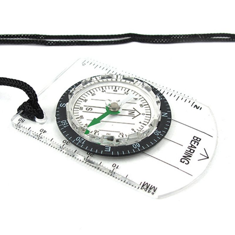 Outdoor Camping Hiking Transparent Plastic Compass Compass