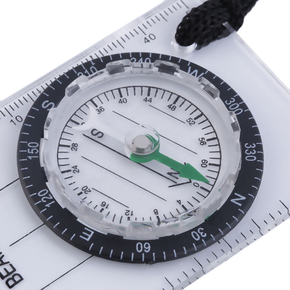 Outdoor Camping Hiking Transparent Plastic Compass Compass