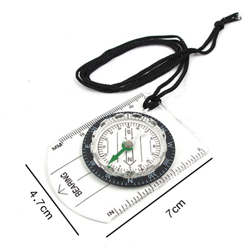Outdoor Camping Hiking Transparent Plastic Compass Compass