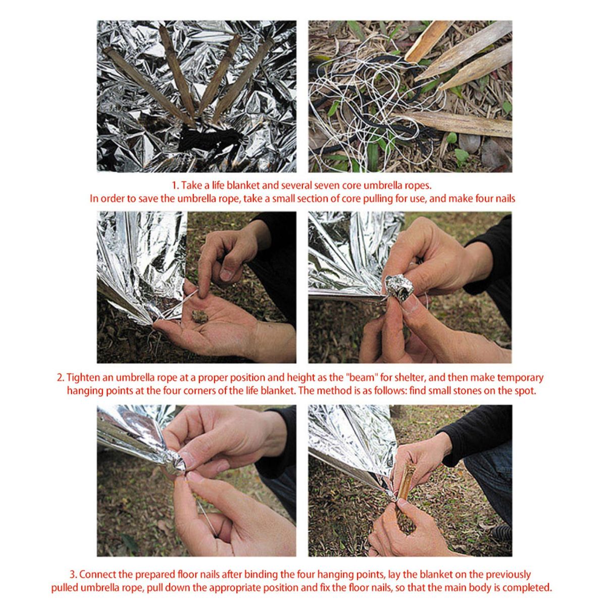 Emergency Blanket Survival Blanket Camping Tent Thermal Waterproof Outdoor Emergency Equipment 5pcs