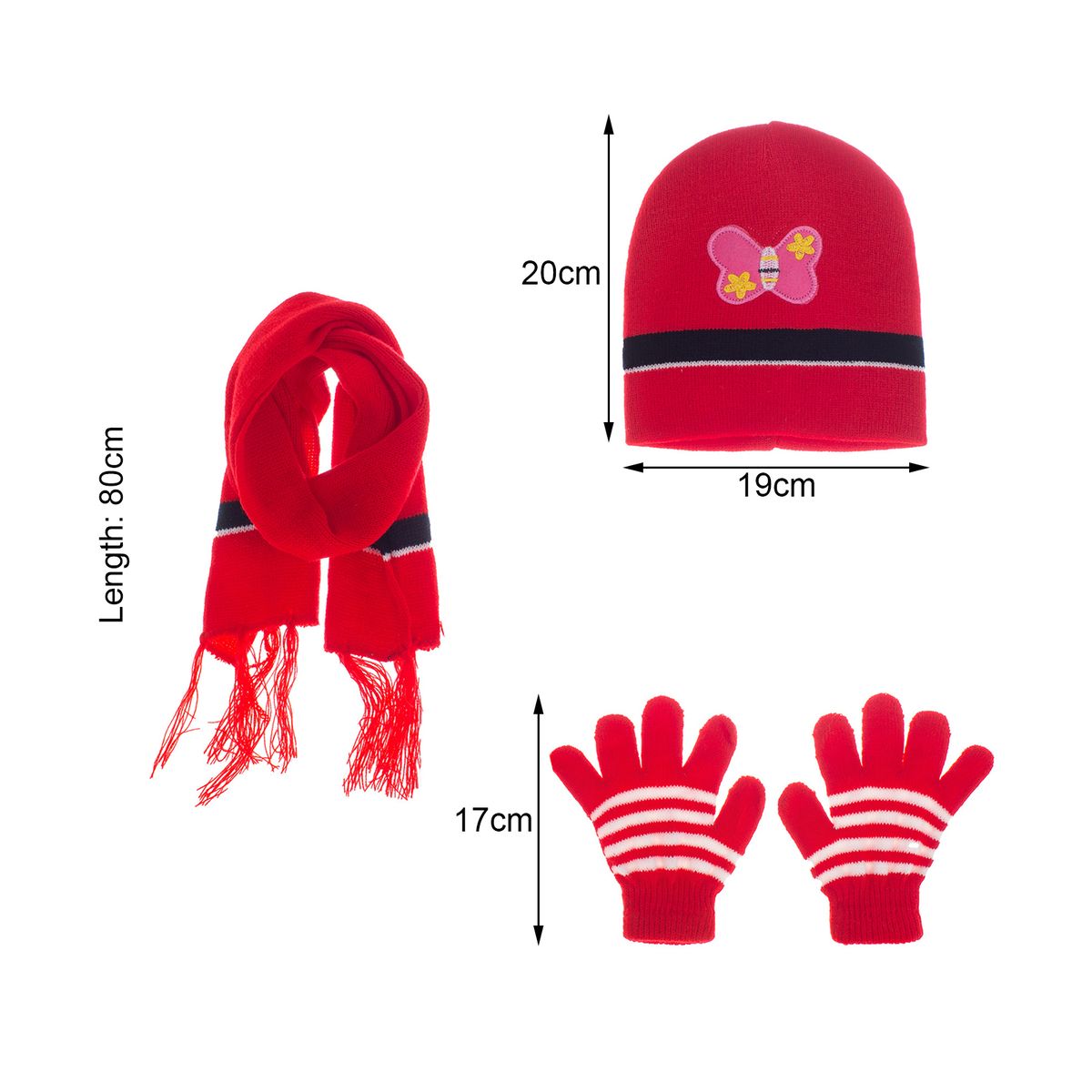 LAOdou 1 Set 0-3 Years Hat Scarf Gloves Embroidery Car-White