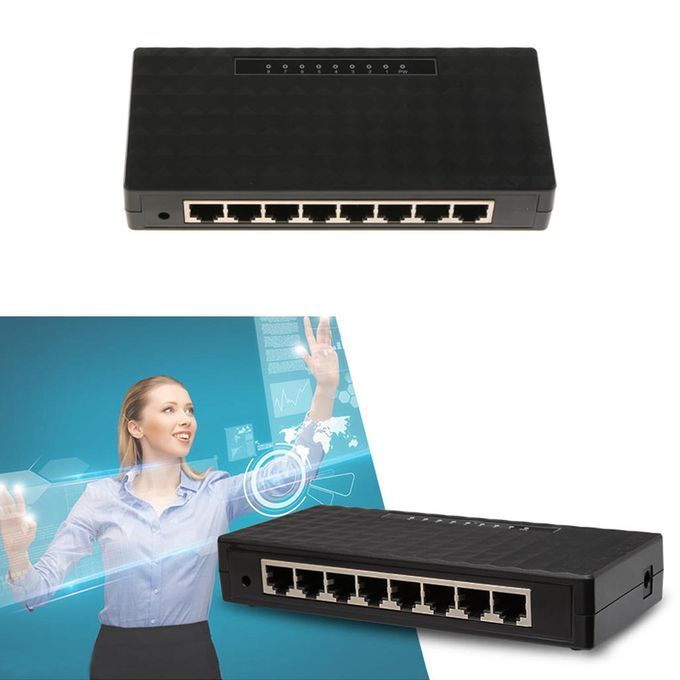 8-Port 1000Mbps Ethernet Network Switch Desktop Fast LAN Adapter UK