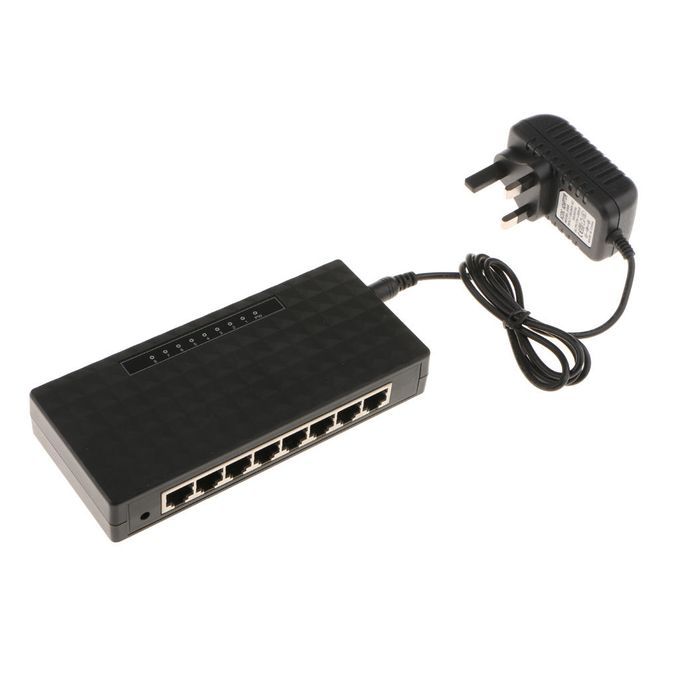 8-Port 1000Mbps Ethernet Network Switch Desktop Fast LAN Adapter UK