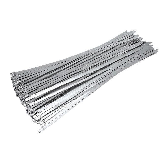 100pcs Stainless Steel Cable Ties Self Locking Zip Ties 4.6x200mm