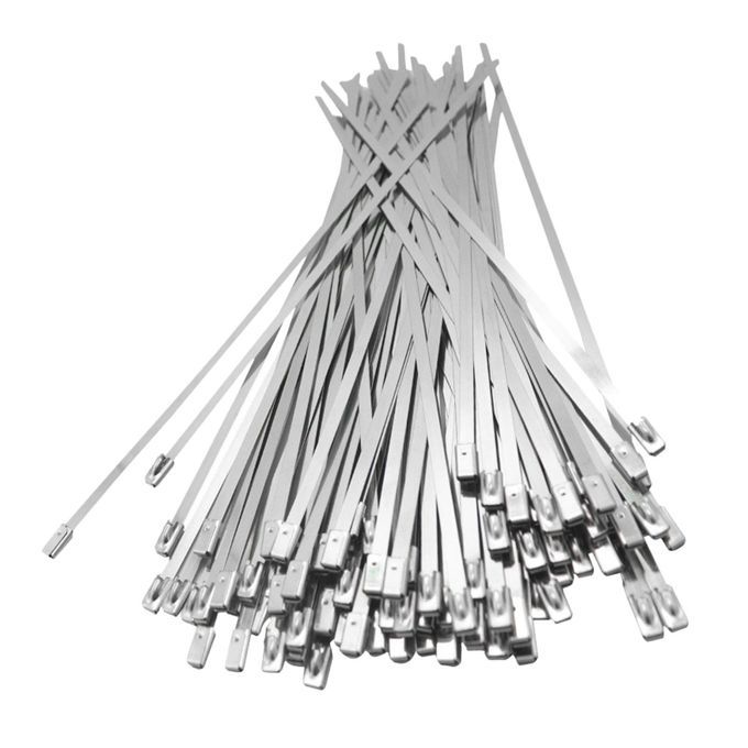 100pcs Stainless Steel Cable Ties Self Locking Zip Ties 4.6x200mm