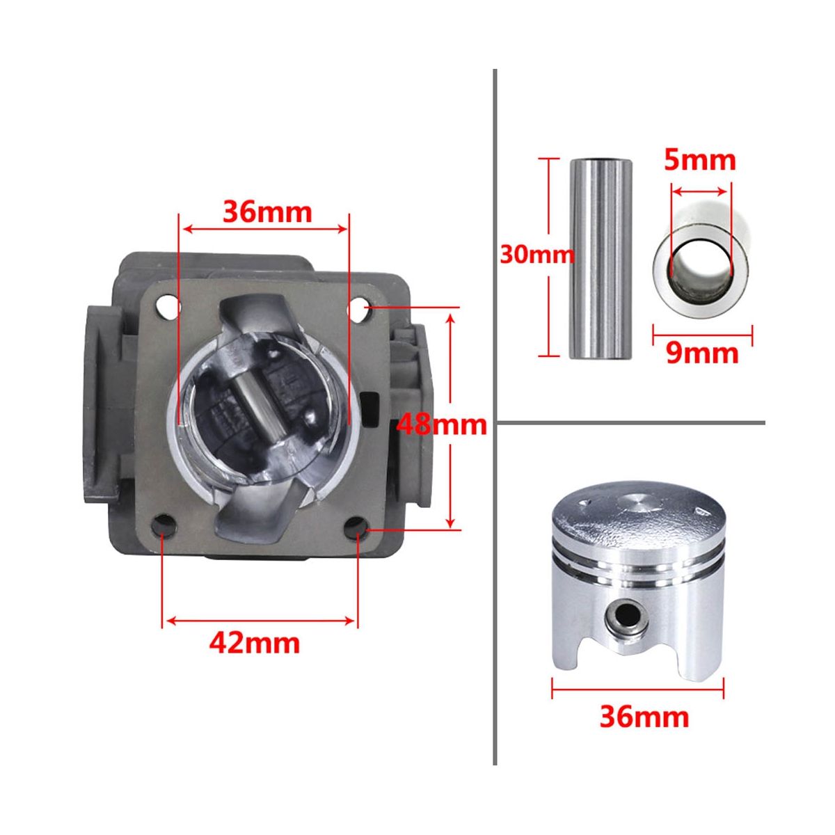 36mm Lawn Mower Cylinder Piston Kit for Mitsubishi 1E36F-2 TL33 CG330 TB33 TU33 Grass Trimmer Cylinder Set
