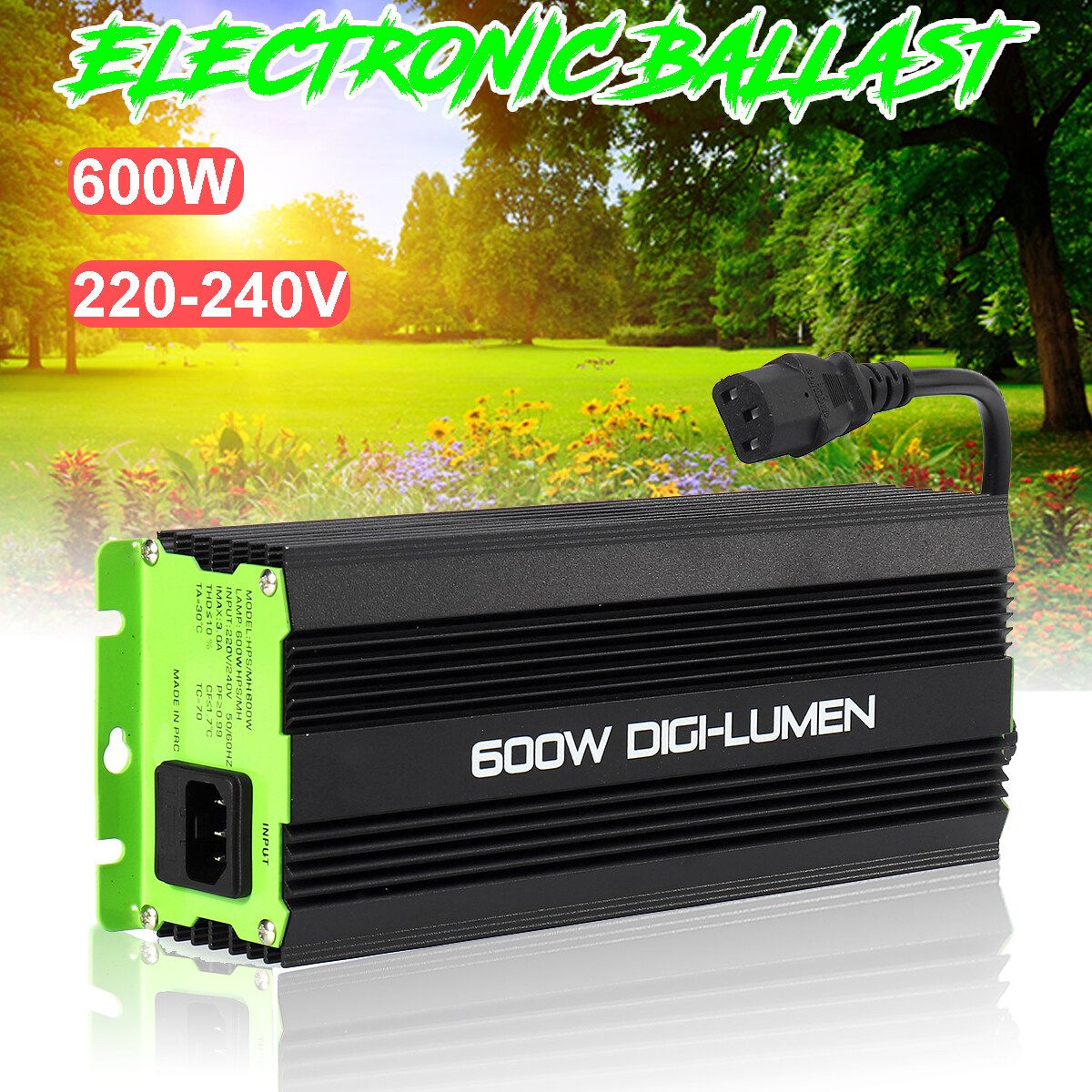 600W Horticulture Electronic Watt Dimmable Digital Grow Light Ballast For MH HPS