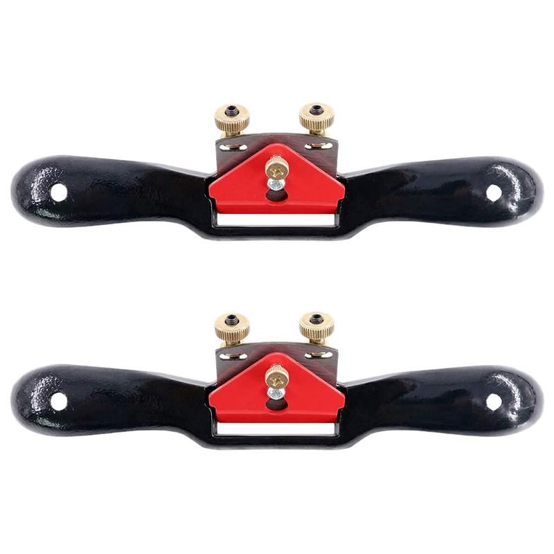 2 Pcs 10 inch Adjustable Spokeshave with Flat Base Metal  Wood Working Hand Tool for Craft Wood Carver Woodworking
