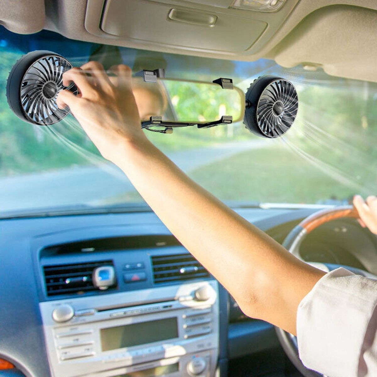 Car Fan Universal Dual Head USB Car Electric Fan Car