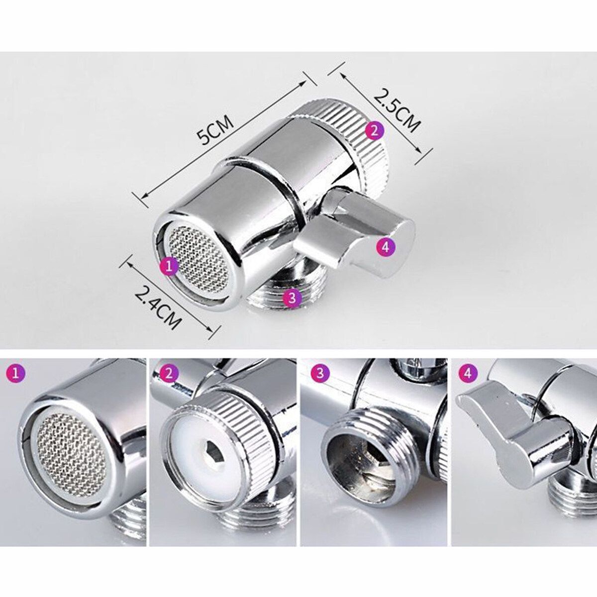 Bathroom Basin Water Tap External Shower Head Hair Wash Flexible Extension Set