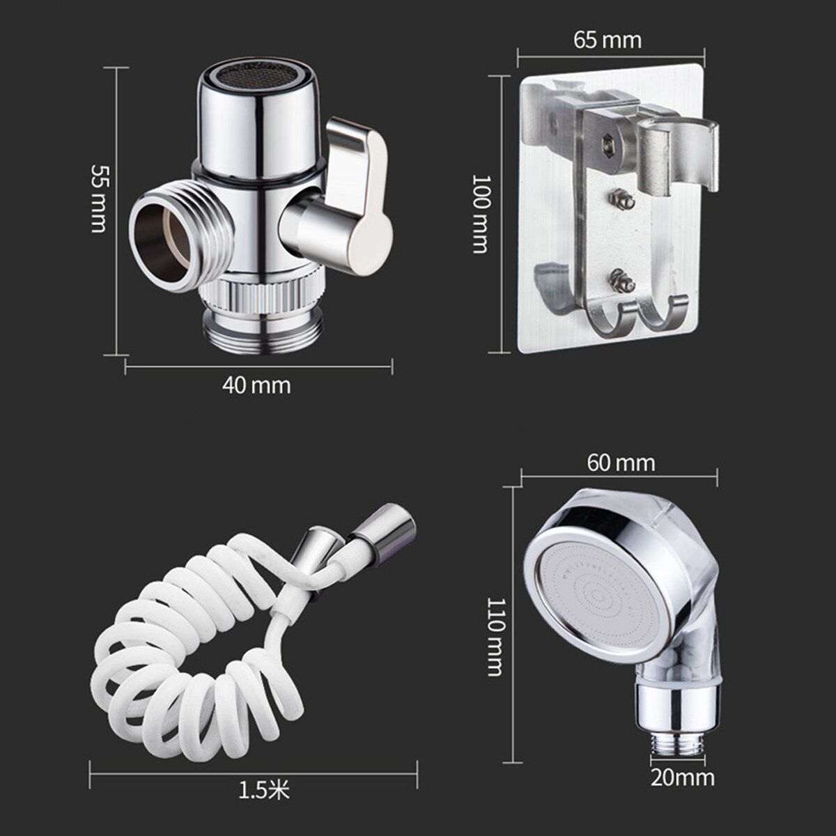 Bathroom Basin Water Tap External Shower Head Hair Wash Flexible Extension Set