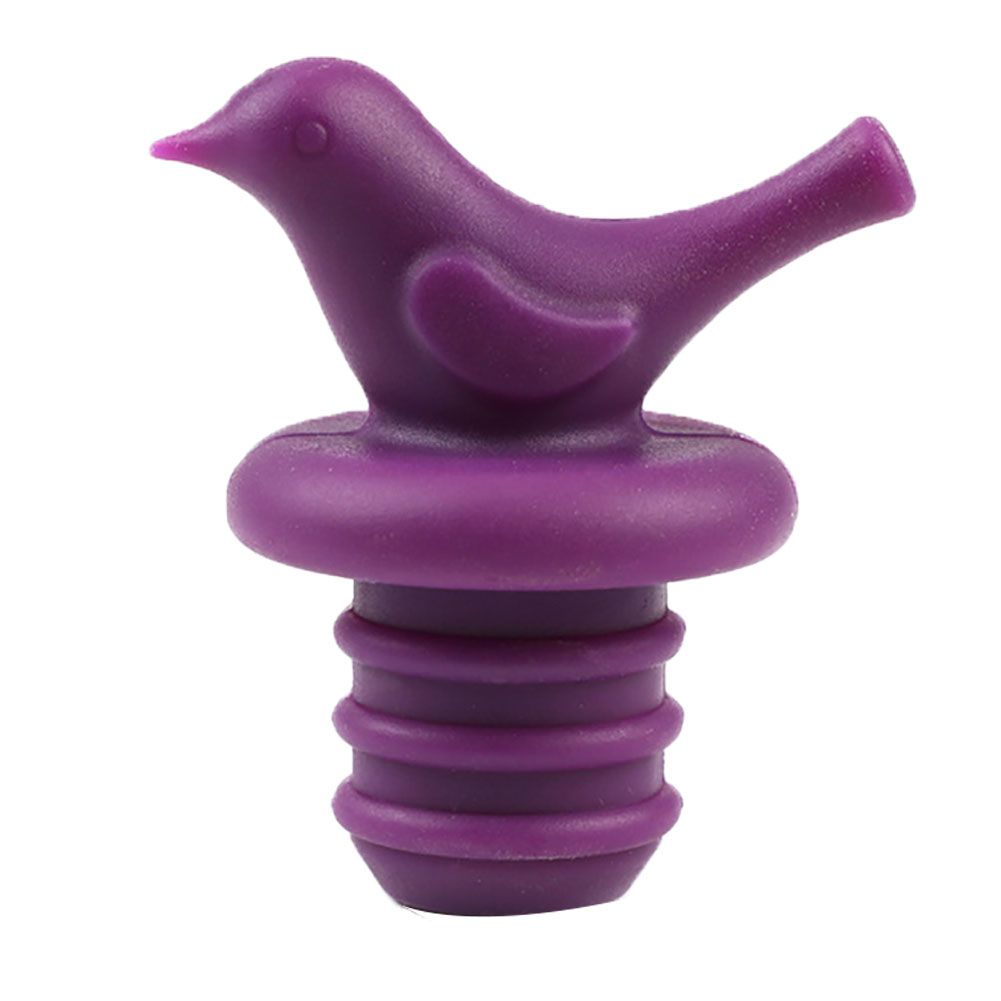 Lovely Little Bird Silicone Red Wine Champagne-Dark Purple