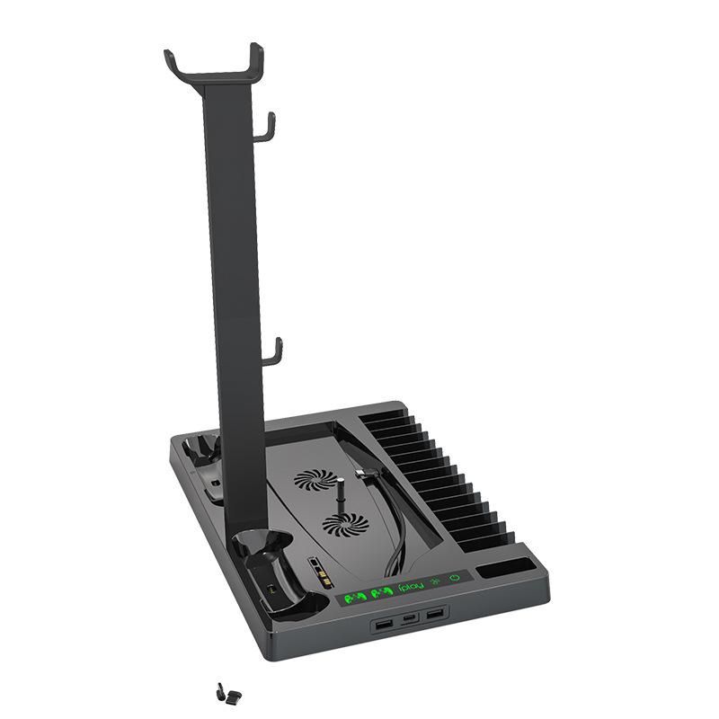 PS5 game console cooling base ps5 handle base charging bracket black charging cooling fan storage bracket black
