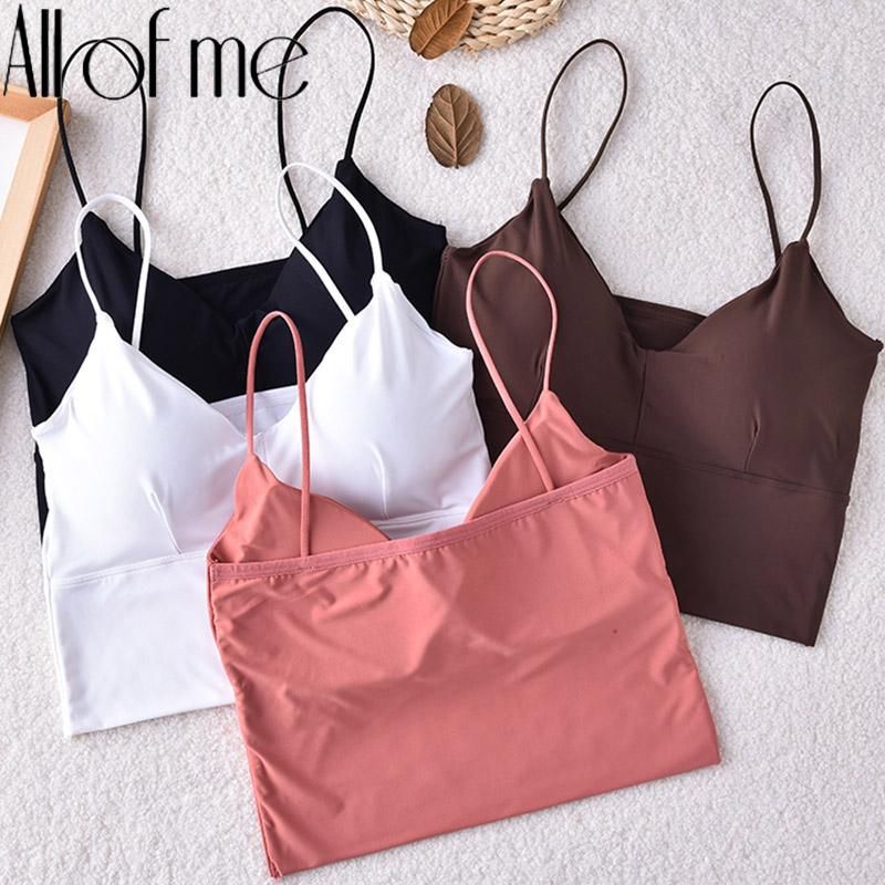 Seamless shirts for women Camisole for women t-shirts Sexisse sleeveless street clothes solid intimate lingerie with massage pad