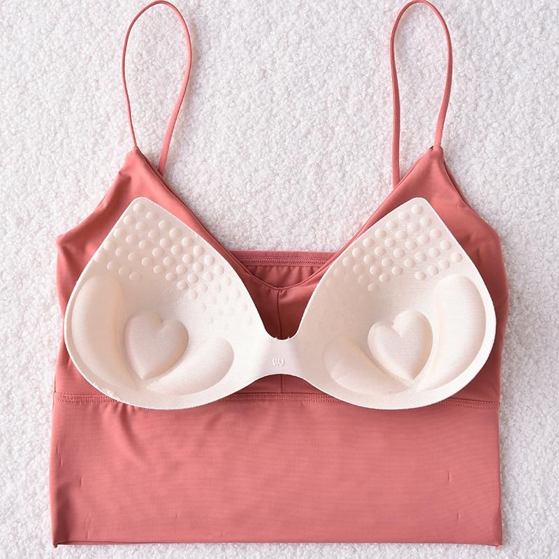 Seamless shirts for women Camisole for women t-shirts Sexisse sleeveless street clothes solid intimate lingerie with massage pad