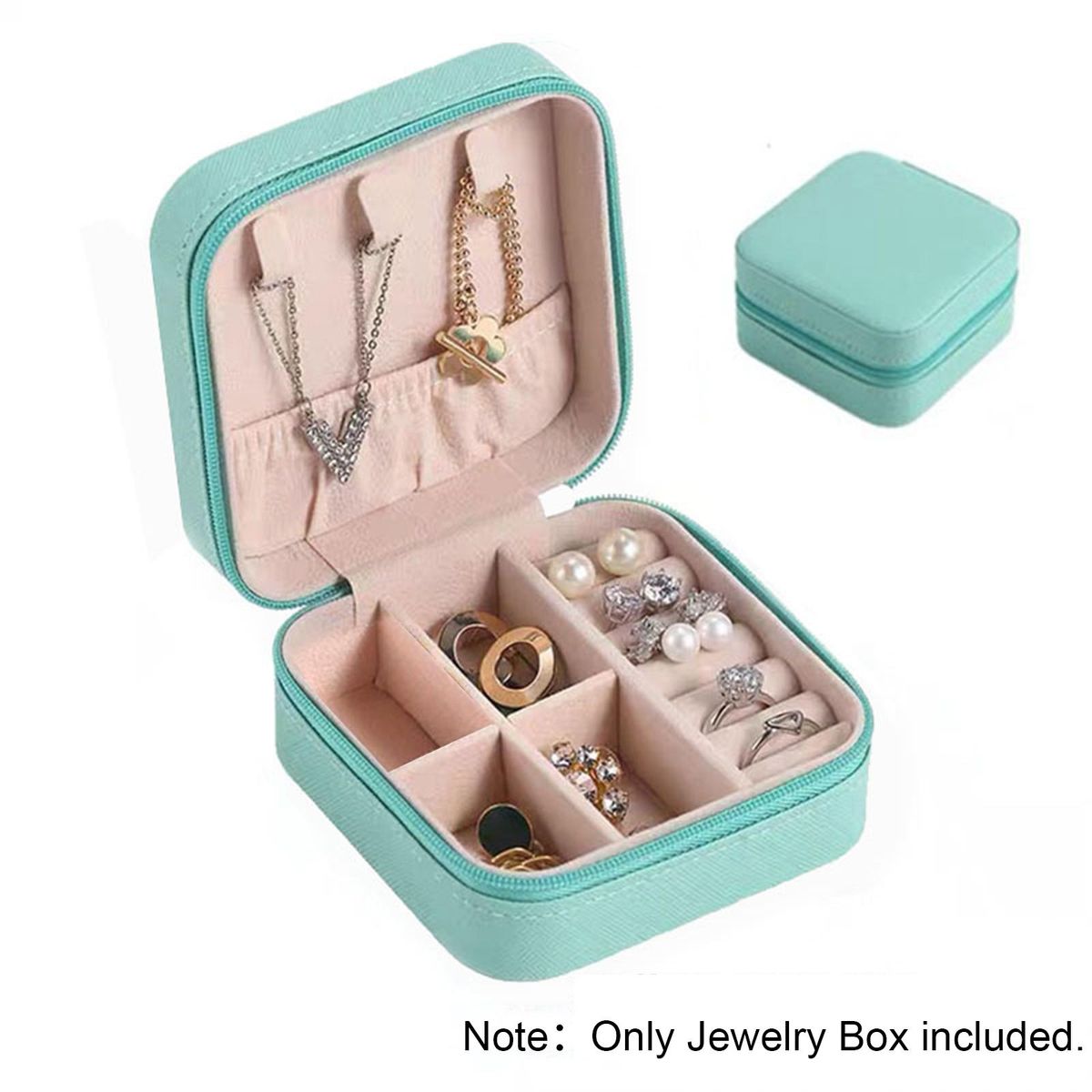 Jewelry Box Jewelries Storage Case PU Leather Organizer for Necklace Earring Rings Bracelet Ear Studs
