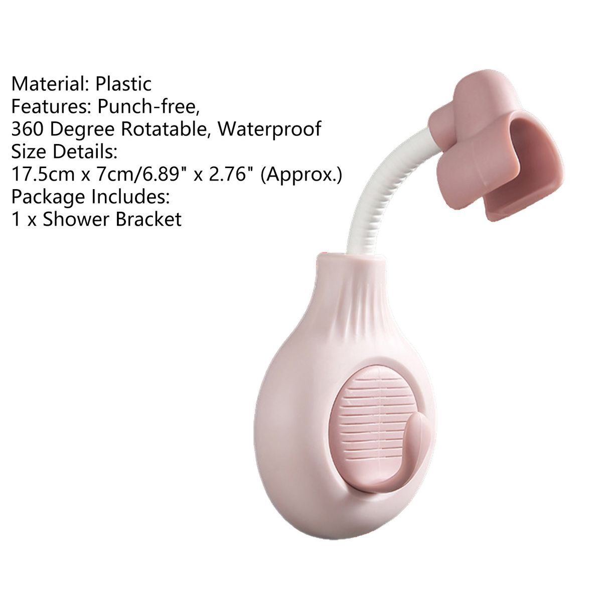 Shower Head Stand Scandinavian Style Minimalist Shower Holder Pink