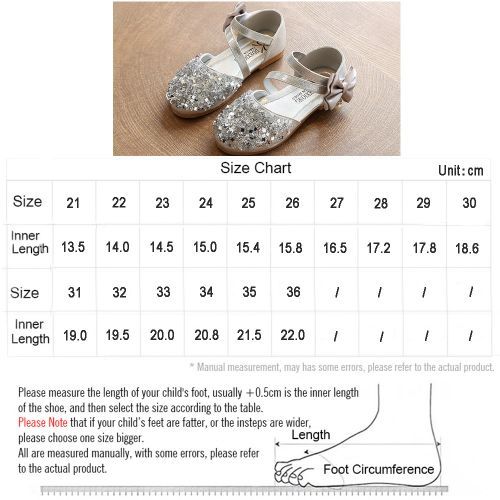 Girls Sequined Flat Leather Sandals Princess Dance Shoes Silver