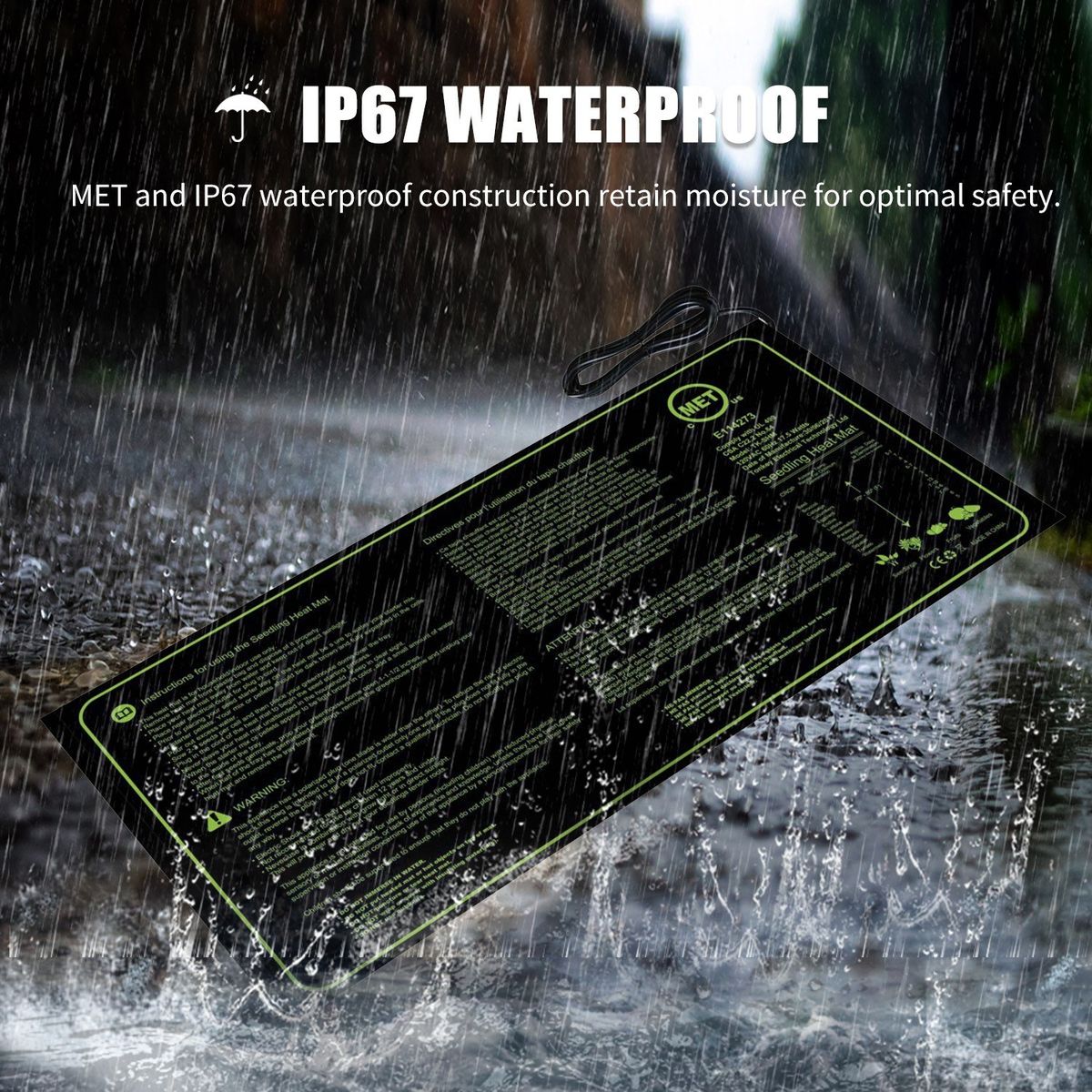 17.5W Seedling Heating Mat Durable Waterproof Flowers Fruits