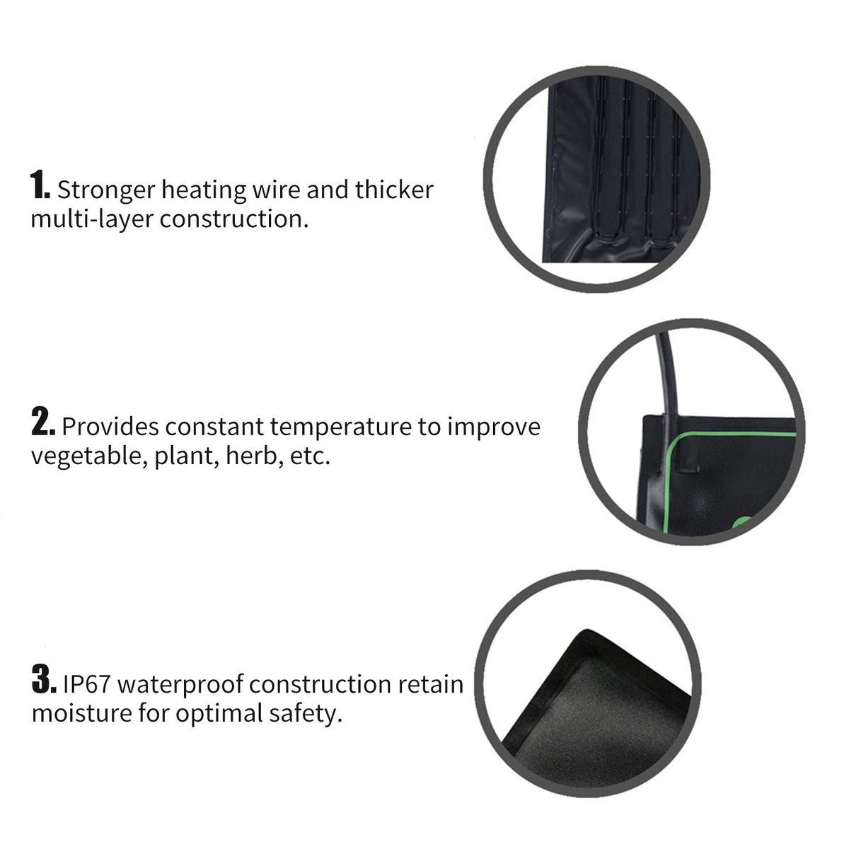 17.5W Seedling Heating Mat Durable Waterproof Flowers Fruits