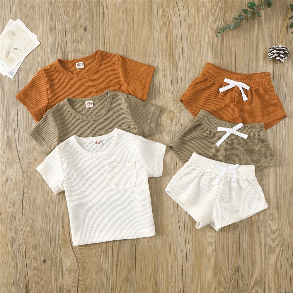 0-3 Years Toddler Baby Boy Girl 2 Piece Sets Simple Solid