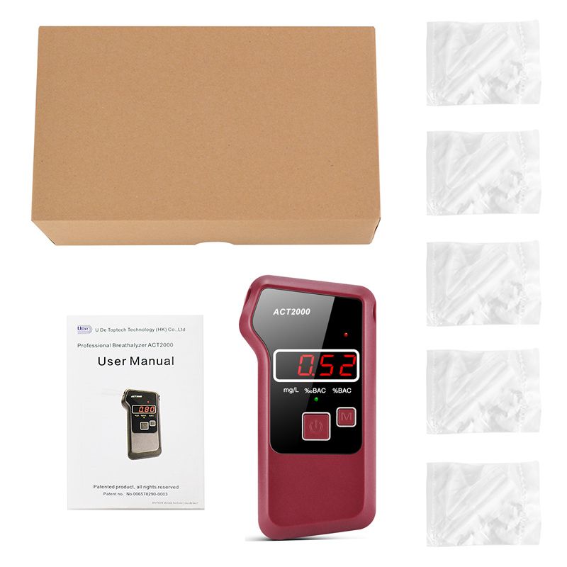 ACT2000 Professional Digital Alcohol Breath Tester Breathalyzer Analyzer Detector  Breathalizer