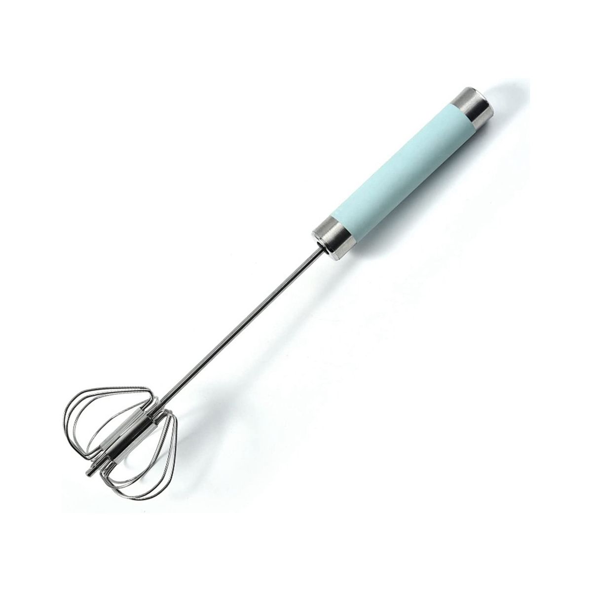 Stainless Steel Semi-Automatic Egg Whisk - 3PCS Hand Push Whisk Blender Blue