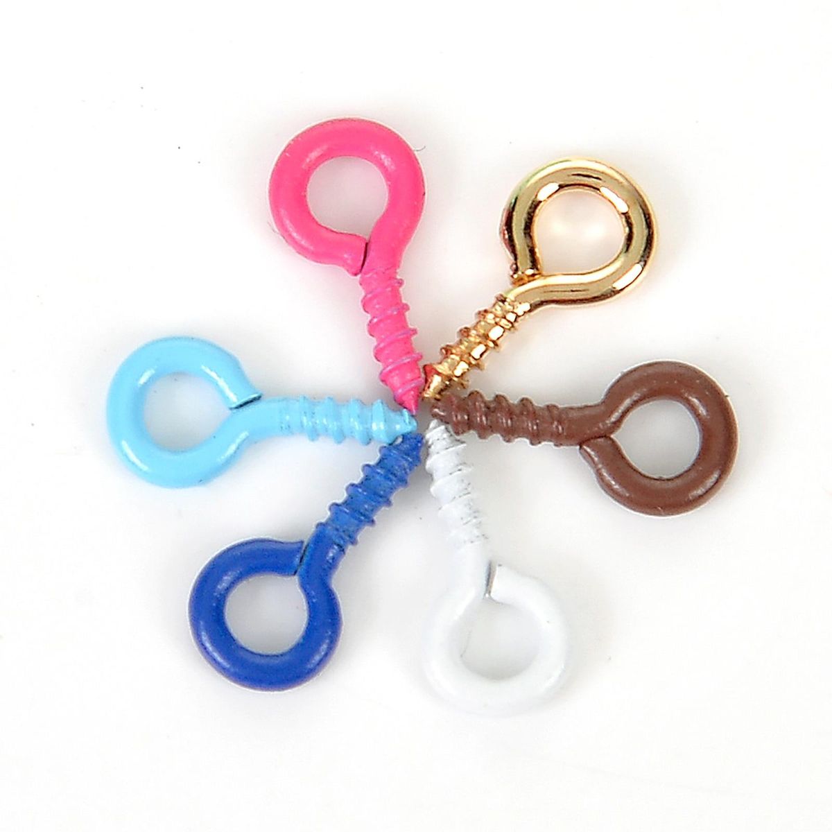 100Pcs Color Small Sheep Eyes Nail Screw Tiny Mini Eye Pins Hooks Eyelets for Beaded Pendant Screw Findings Jewelry Accessories