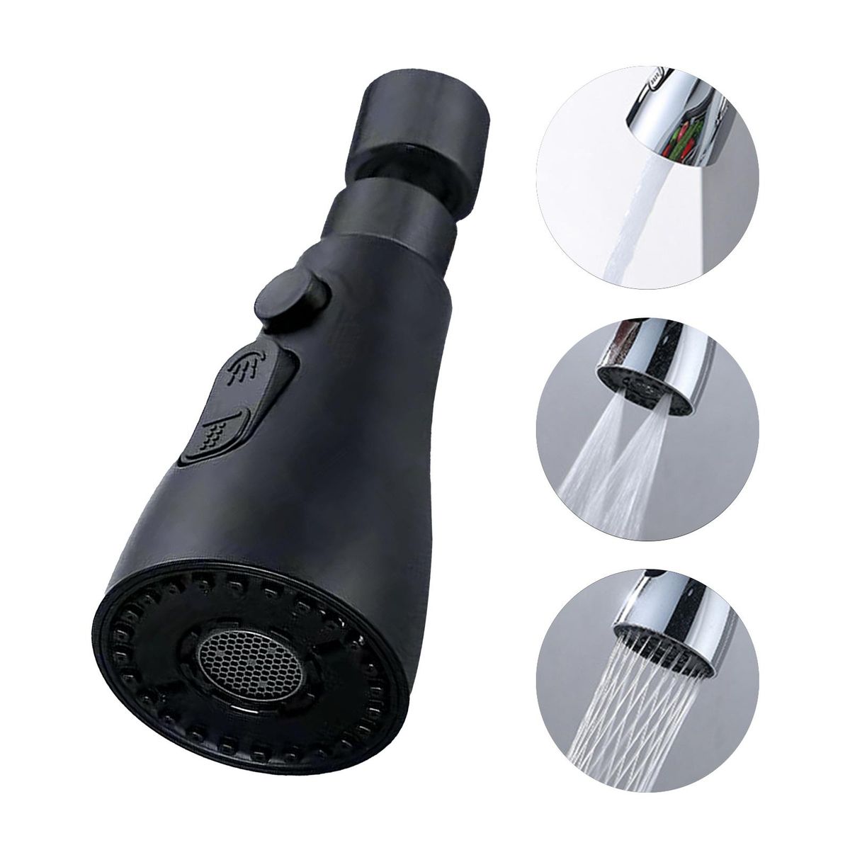 3 Functions Spray Head 360°Swivel Faucet Spayer Head G1/2 Water-saving Sink Aerator for Kitchen Faucet Replacement Spray Head Polished Finished