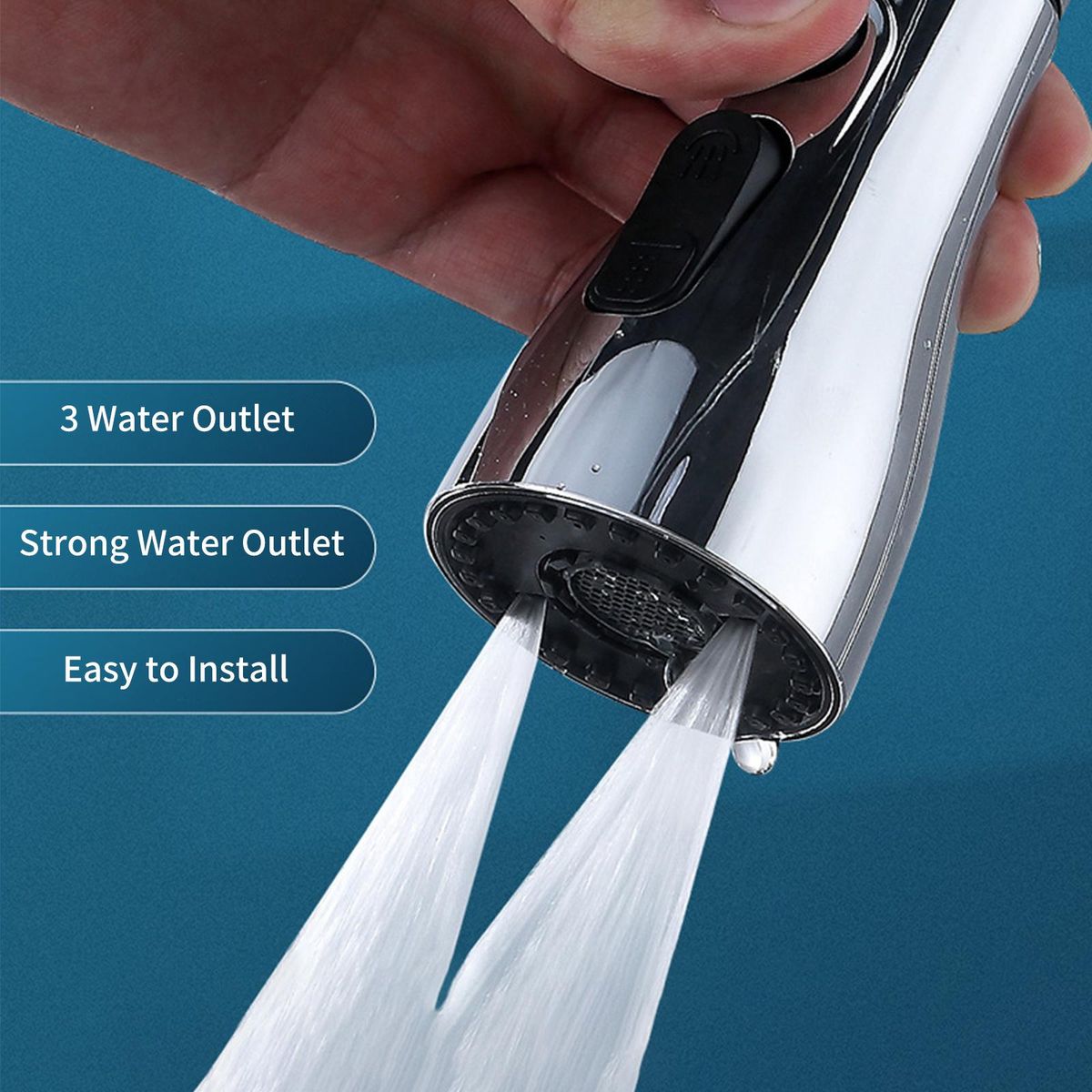3 Functions Spray Head 360°Swivel Faucet Spayer Head G1/2 Water-saving Sink Aerator for Kitchen Faucet Replacement Spray Head Polished Finished