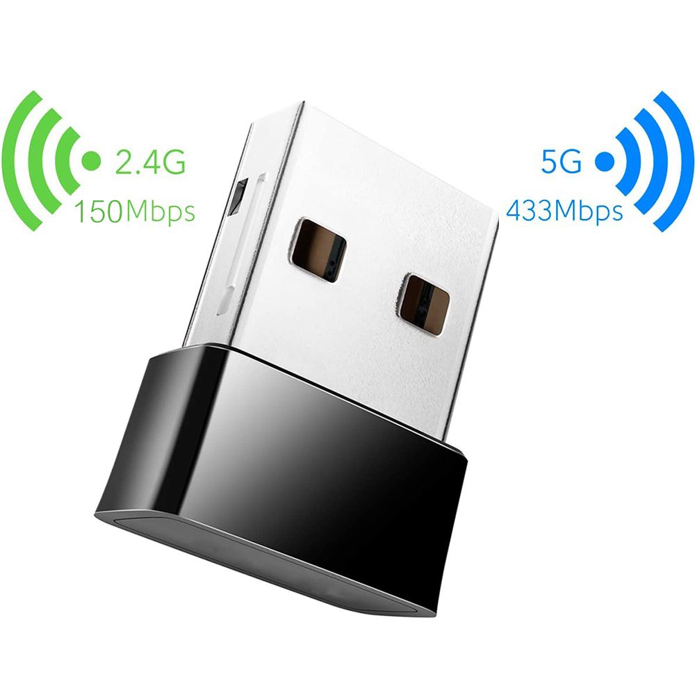 Wireless AC600Mbps USB WiFi5 Adapter 5G 2.4GHz Wi-Fi Dongle