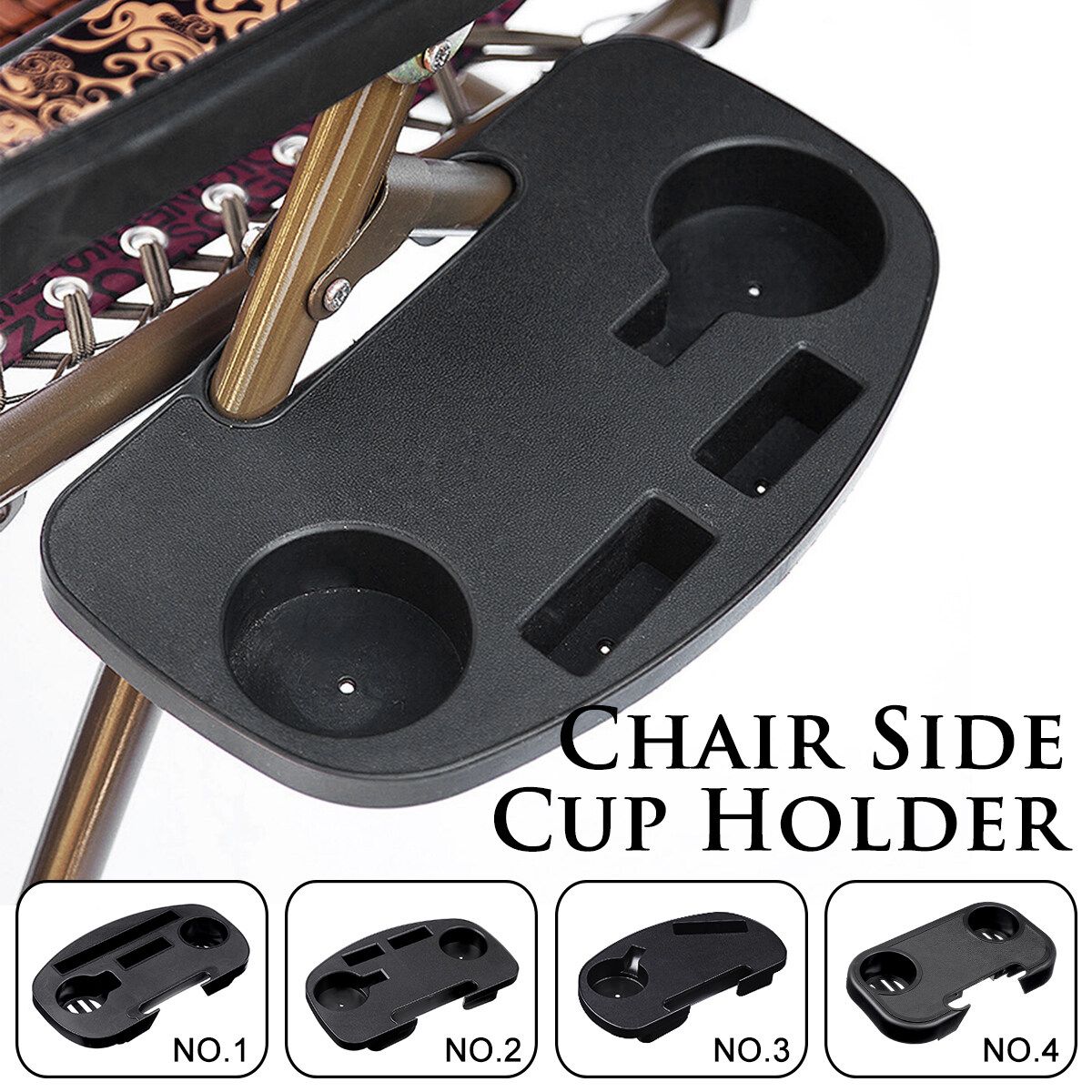 Portable Folding Chair Side Cup Holder Drink Tray Camping Picnic Outdoor Beach（ Chair Side Cup Holder） NO.2