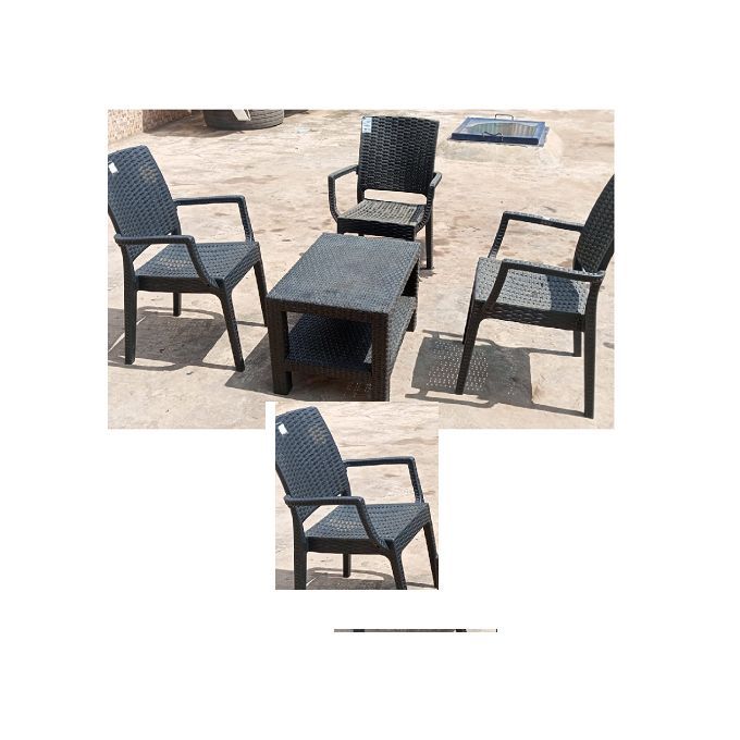 Outdoor Rattan Table And 4-Chairs Set