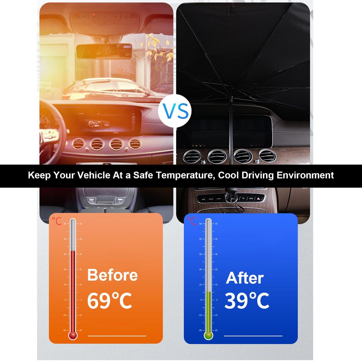 Car Windshield Su-n Shade Umbrella Foldable Car Umbrell-a Cover Block Car Front Window