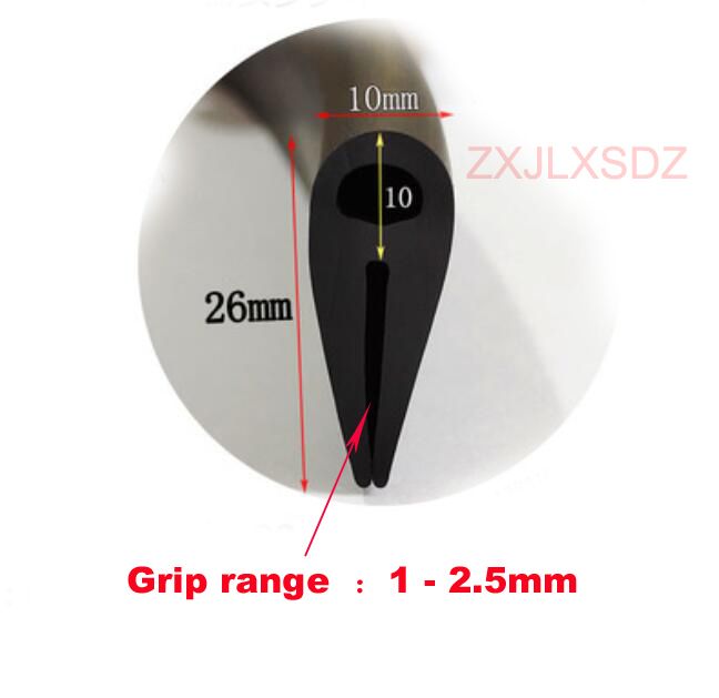 1 Meter U Channel Black Rubber Seal Strip Top Bubble Edge Trim Car Door Edge