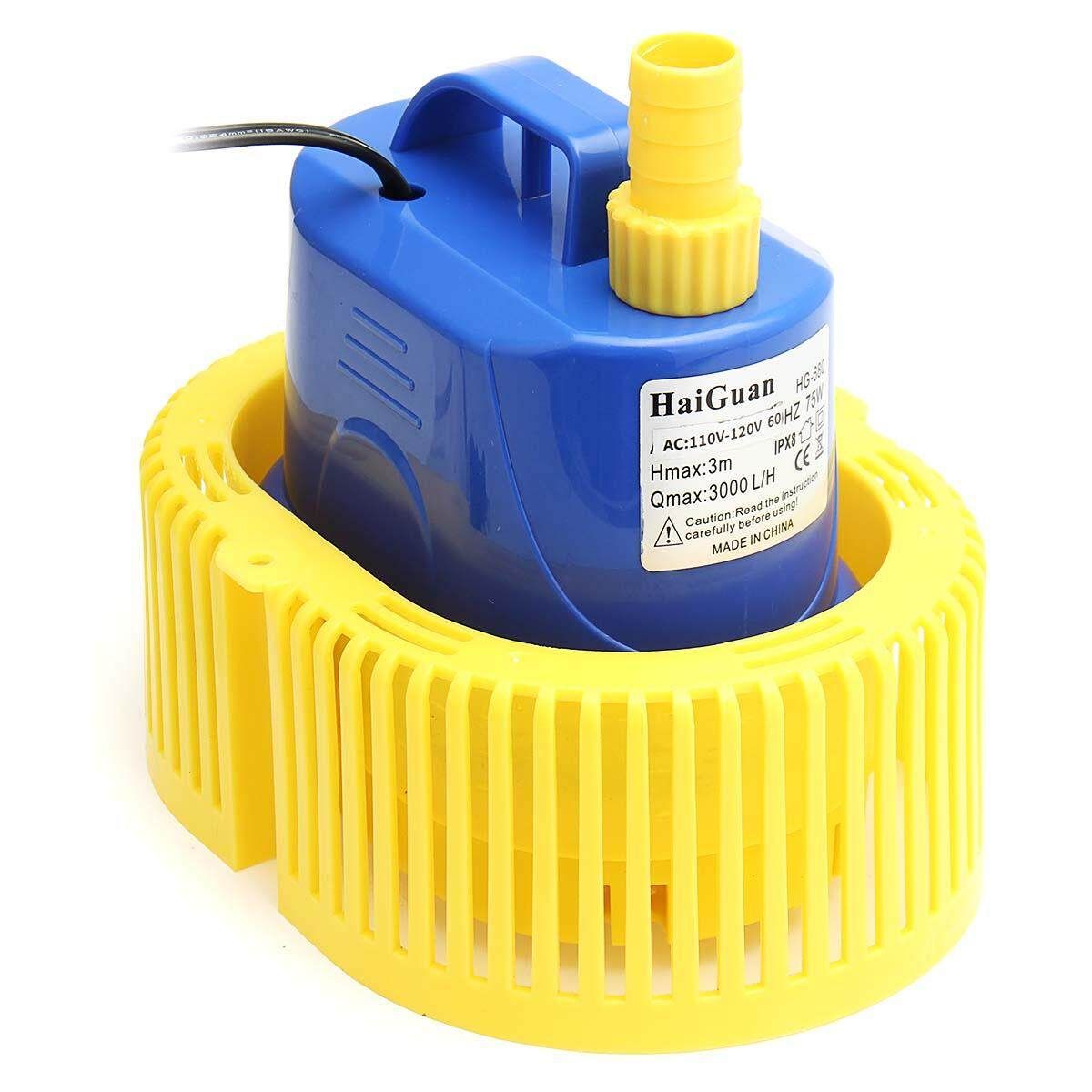75W Aquarium Water Pump Submersible Fountain Air Fish Tank Pond 3000L/H US Plug