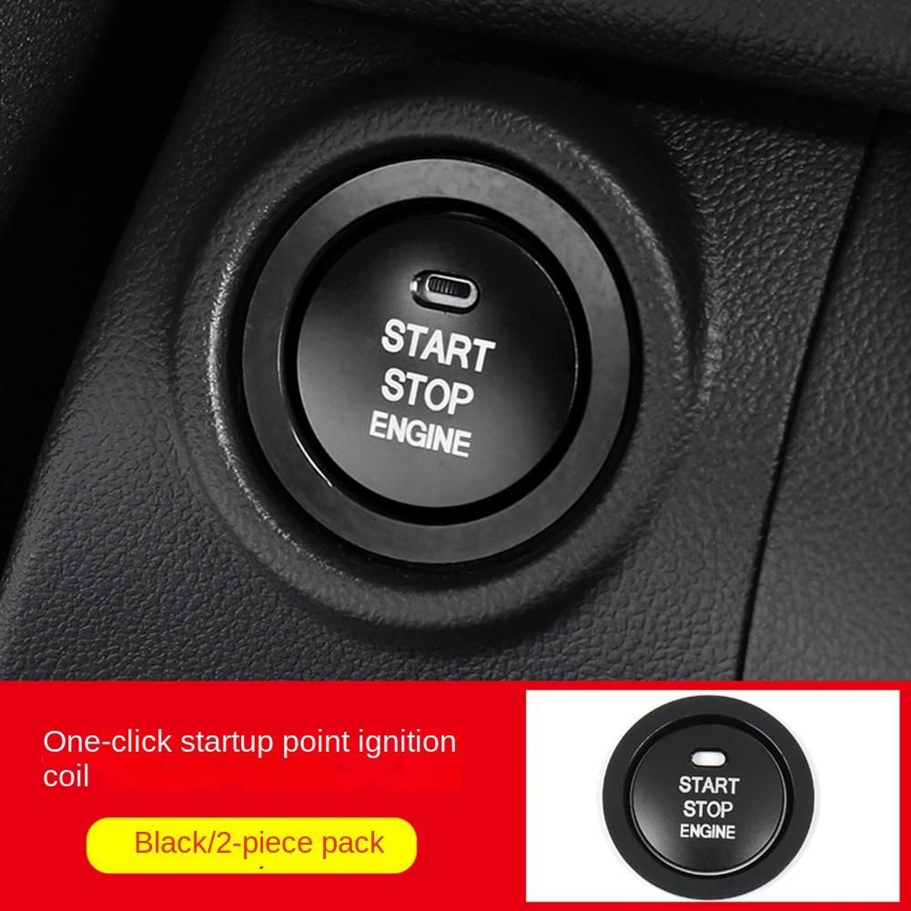 Car Engine Button Cover STOP Key Ignition Switch Sticker Bla