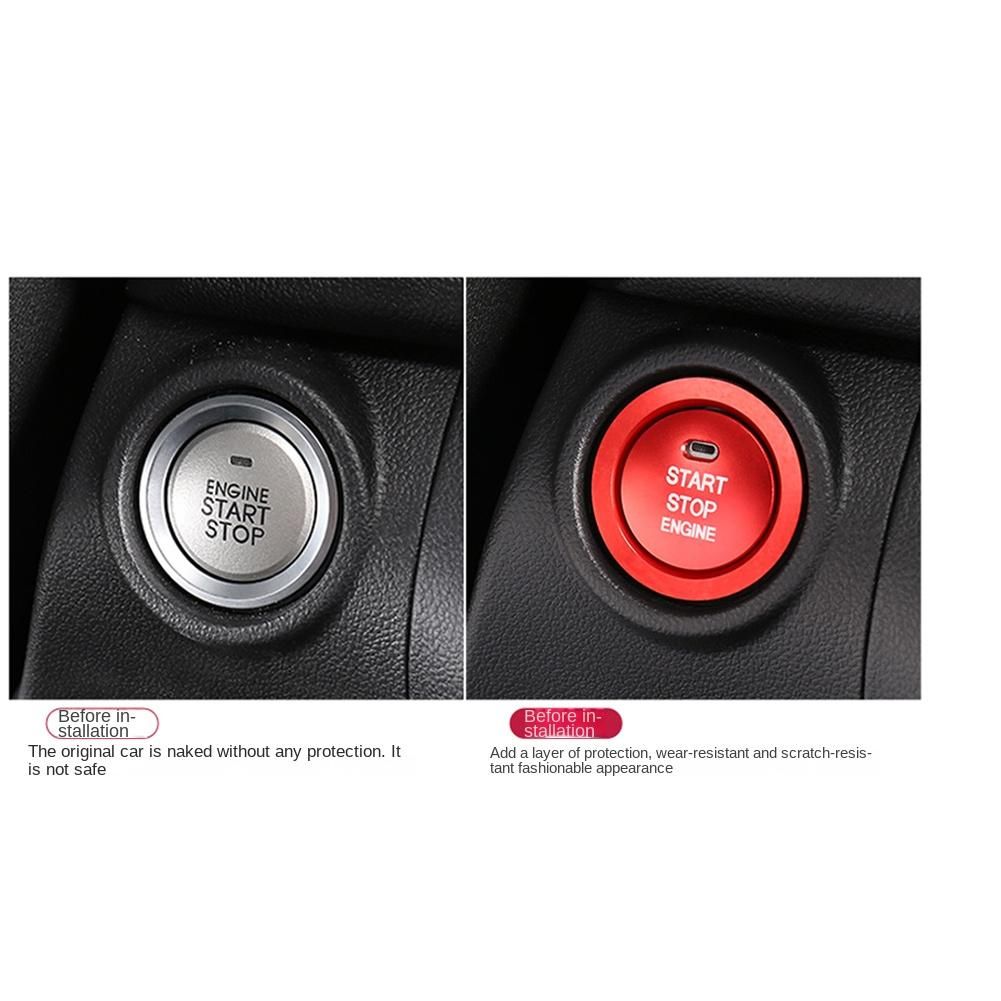 Car Engine Button Cover STOP Key Ignition Switch Sticker Bla