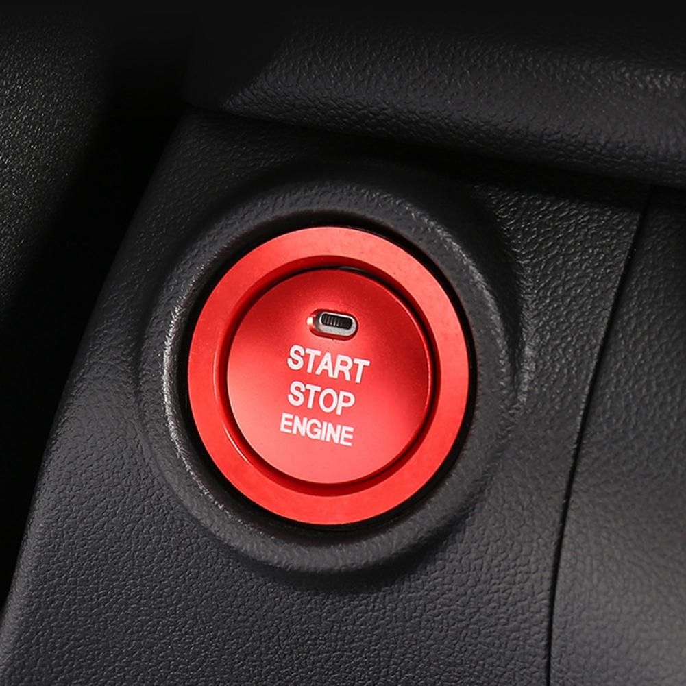 Car Engine Button Cover STOP Key Ignition Switch Sticker Bla