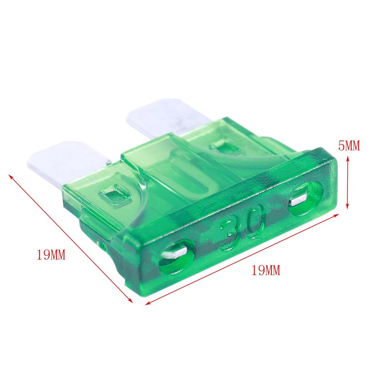 Vehicle Car 30A 30Amp Green Body Two Prong  ATC Fuse 30pcs