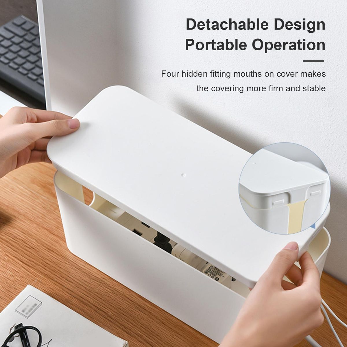 Extension Socket Storage Box Home Use Simple Desktop Wire Storing Case