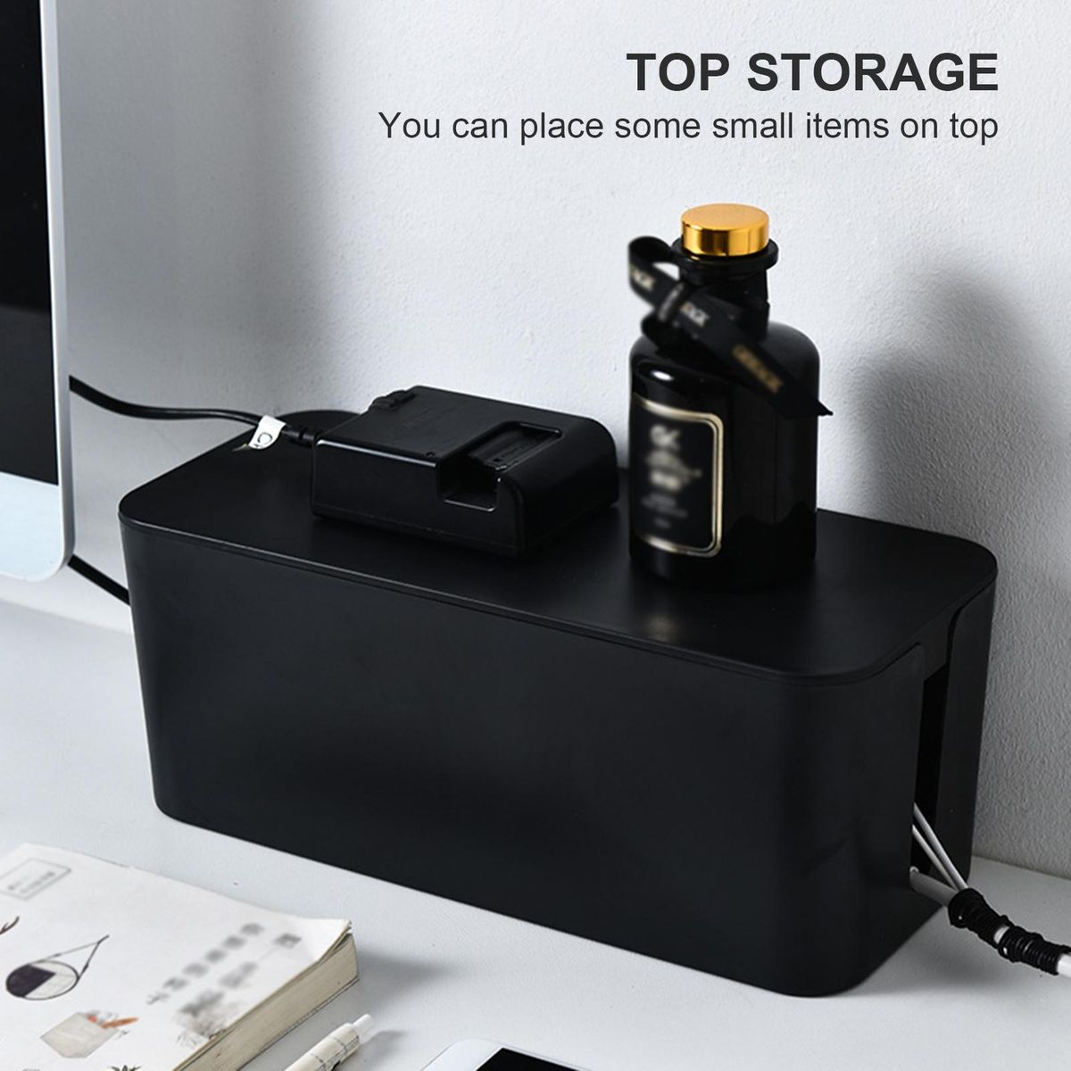 Extension Socket Storage Box Home Use Simple Desktop Wire Storing Case