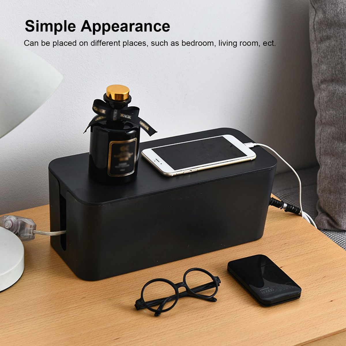 Extension Socket Storage Box Home Use Simple Desktop Wire Storing Case