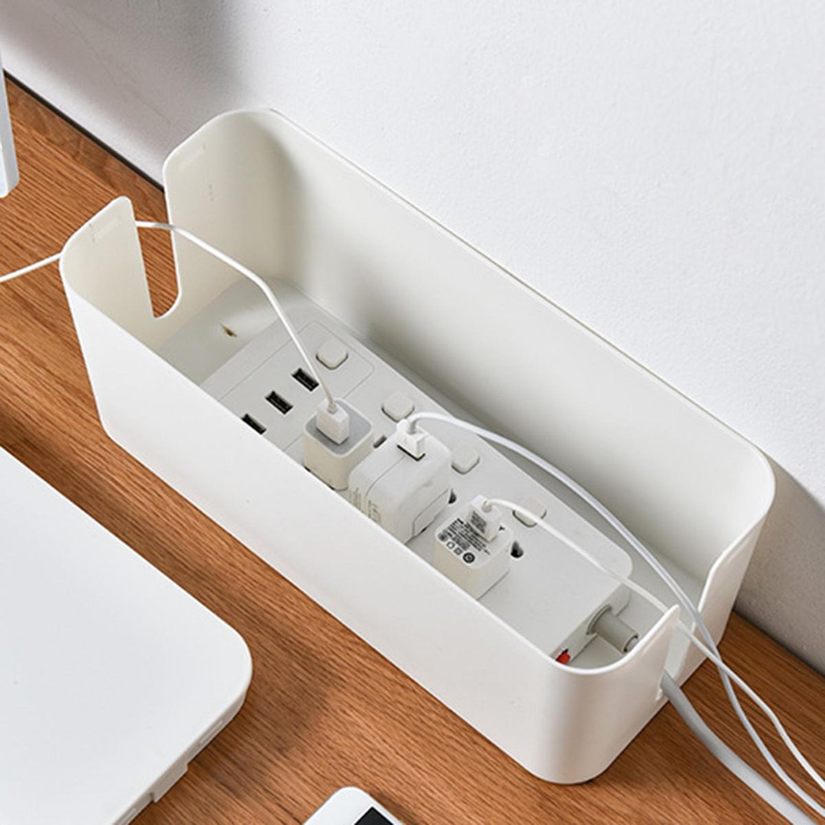 Extension Socket Storage Box Home Use Simple Desktop Wire Storing Case