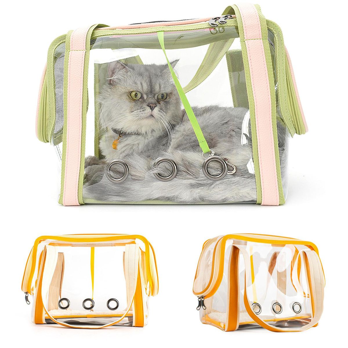 Pet Carrier for Cats Transparent Totes with Mesh PVC Bags