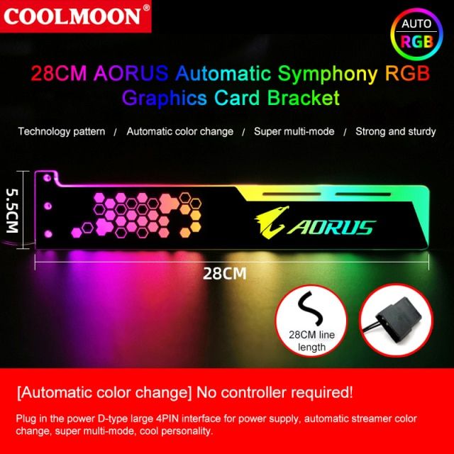 Coolmoon Rgb Light Board Power Supply Bin Light Side Fan