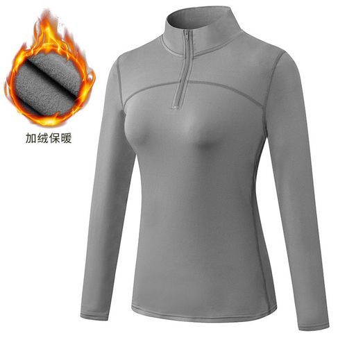 Women's Sport Tops,Autumn Winter Long Sleeve Running Gym Yoga T-Shirt（Gray）